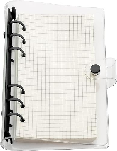 Organizador personal A6 A5 de 6 agujeros de PVC colorido con cierre de botón a presión, carpeta de archivos para protectores de hojas sueltas,