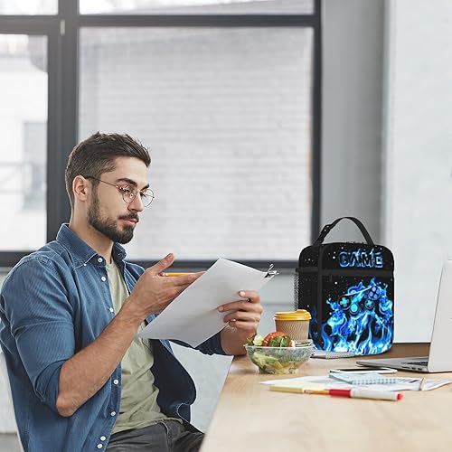 Miniatura 5 de Lonchera para niños y niñas, con aislamiento de videojuegos, color azul, con correa ajustable para el hombro, para oficina, viajes, picnic