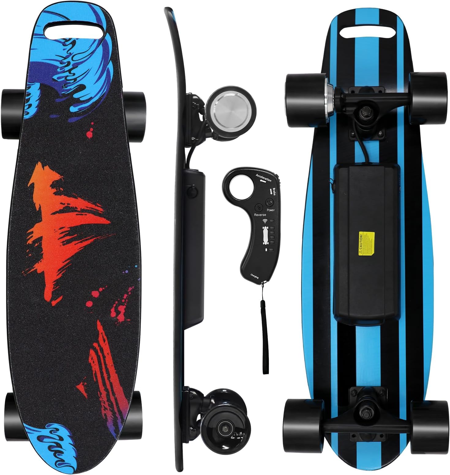 EBOSSOM Electric Skateboard with 350W Motor, 27" Eboard with Remote Control, 4 Modes Max 10Mph, 8 Layers Deck, Electric Skateboards for Beginners and Teens, ES6 SE