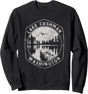 Vintage Lake Cushman Washington Outdoors Vacation Sweatshirt