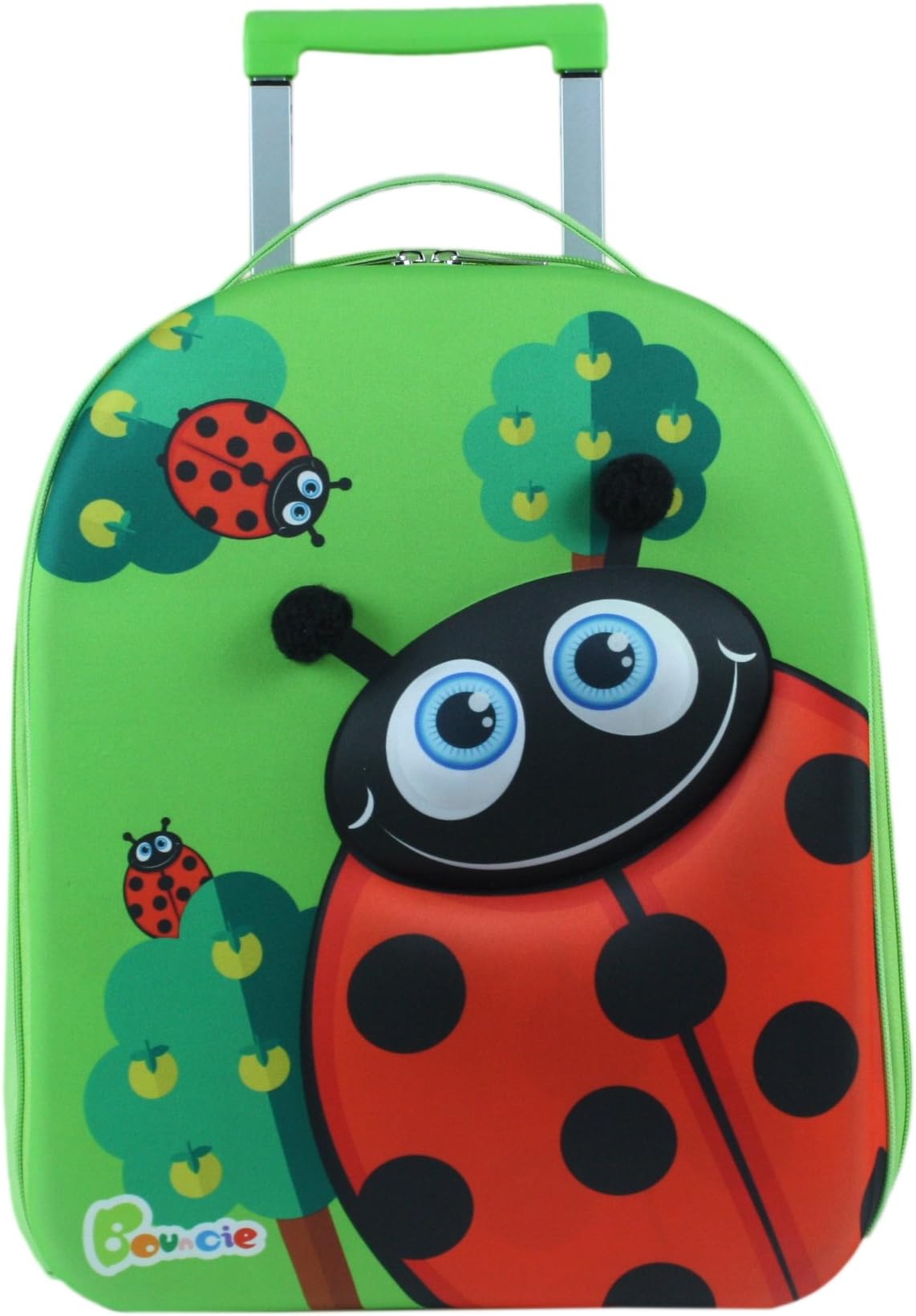Bayer Chic 2000 Bouncie 3D Ladybird Kids Travel Suitcase Luggage Suitcase 40cm Large 26L Green