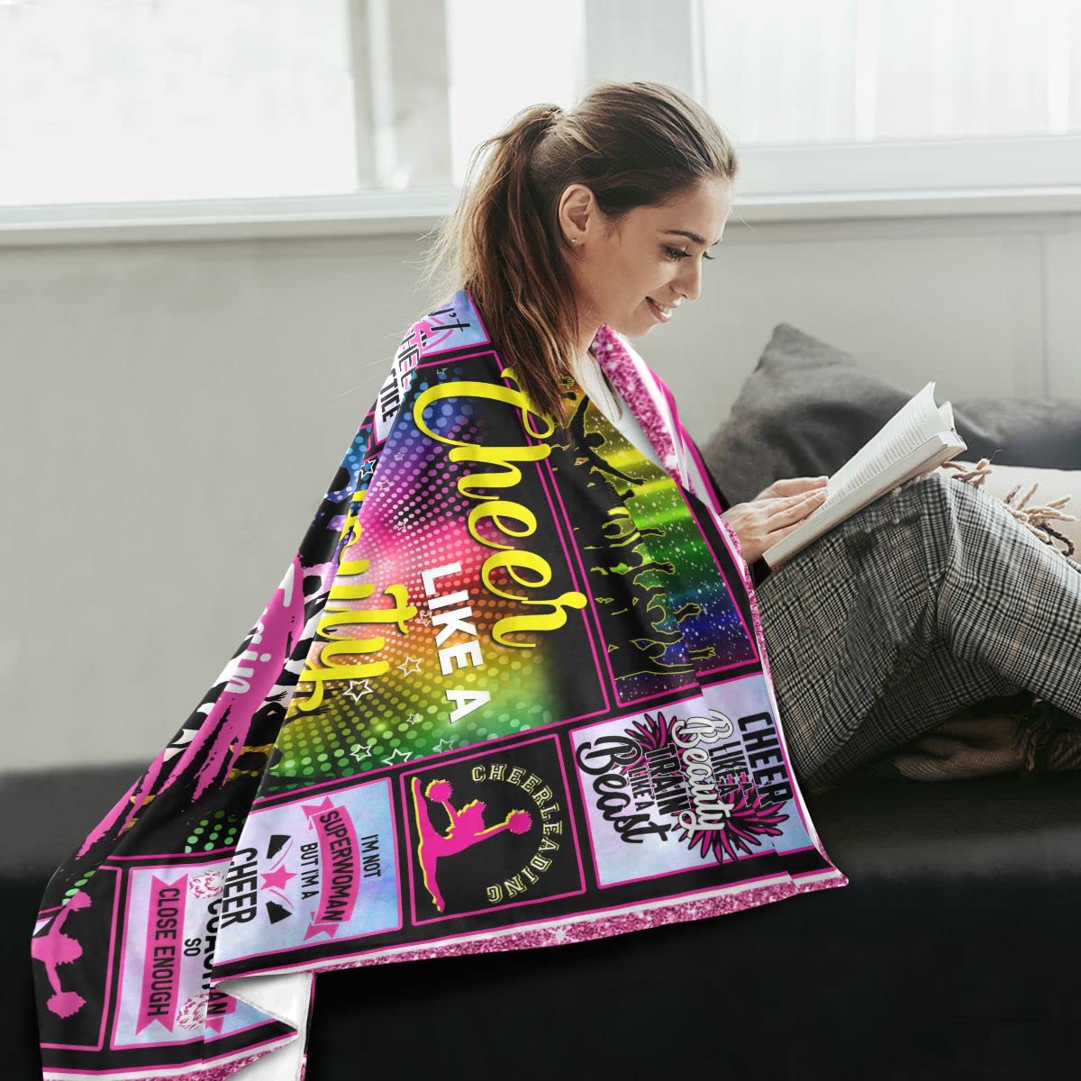 CMAJZIN Couverture De Pom-pom Girl 152,4 X 127 Cm, Cadeaux De Pom-pom