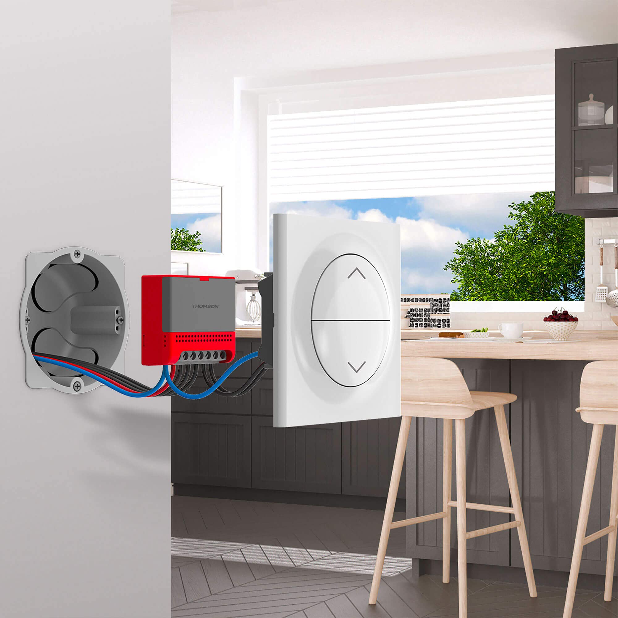 Thomson Module de commande Wifi pour volets roulants et stores compatible assitants vocaux
