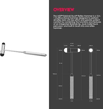 MDF Instruments Buck Neurological Hammer, MDF515, Black (Noir)