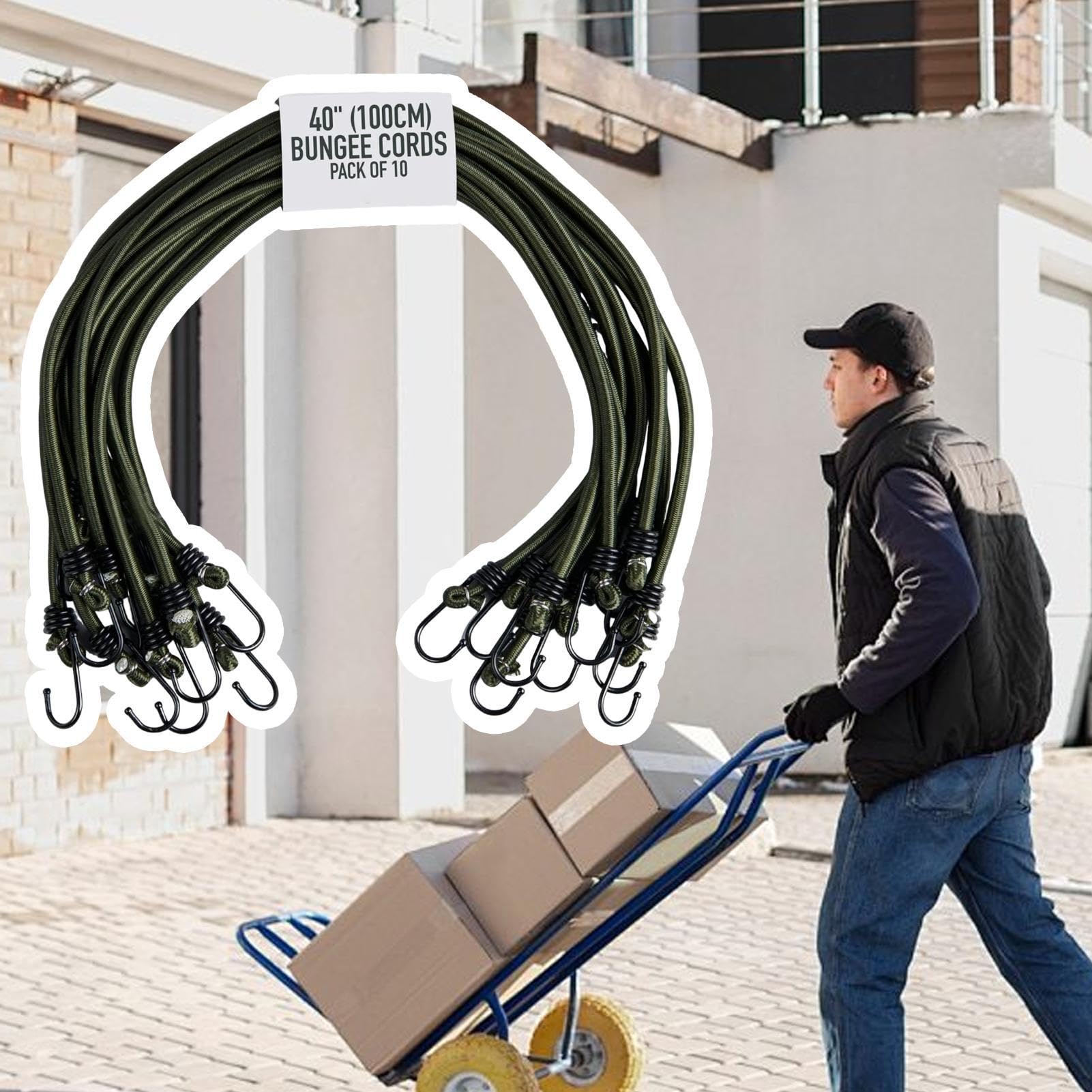 Cuerda Elástica con Gancho 10 Piezas De Correas De Sujección De Alta