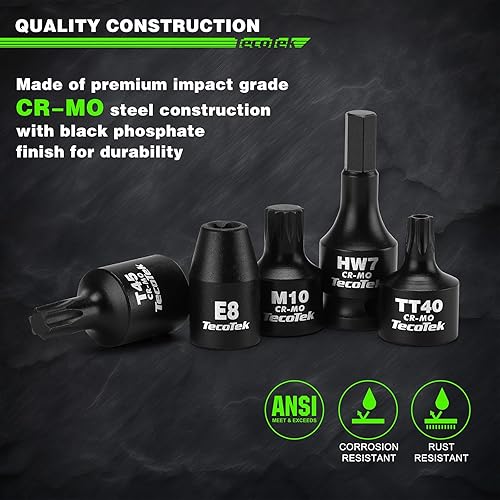 Miniatura 5 de Juego de 84 piezas de 38 pulgadas Drive Master Hex Bit Impact Socket Set, Impact Allen Bit Socket Set, Star Bits, Stubby Bits, estrella a prueba de