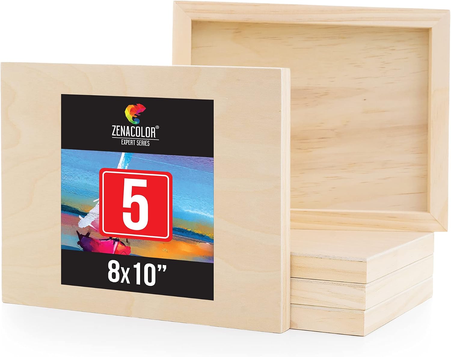Wood Canvas Panels Set of 5-8x10 Inch - Pin & Betuna Wooden Canvases - All Types of Paint, Burning, String Art, Mixed-Media, Pouring, Wood Arts and Crafts
