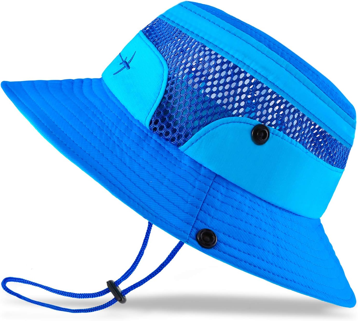WuiilBaby Sun Hat Toddler Sun Hat Kids Breathable Bucket Sun Protection Hat | Adjustable, Stay-on Chin-Strap, Summer Play (Blue, 2-4 Years (20.5"))
