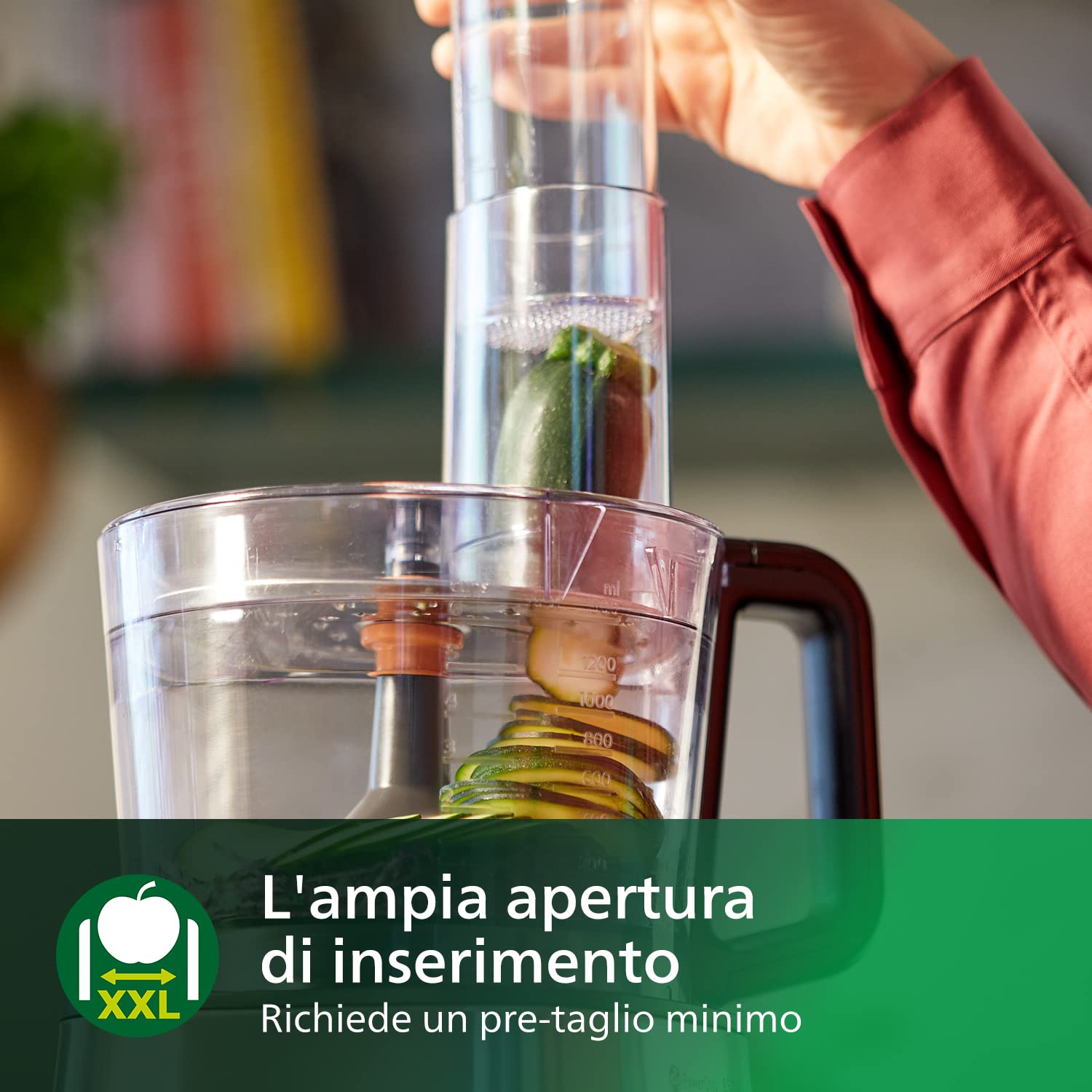 Philips Viva Collection Robot da cucina compatto - Compatto, Motore da 800W, 29 Funzioni, PowerChop, Disco 2-in-1, Spremiagrumi, Facile Montaggio, Ciotola da 1.5L (HR7510/10)