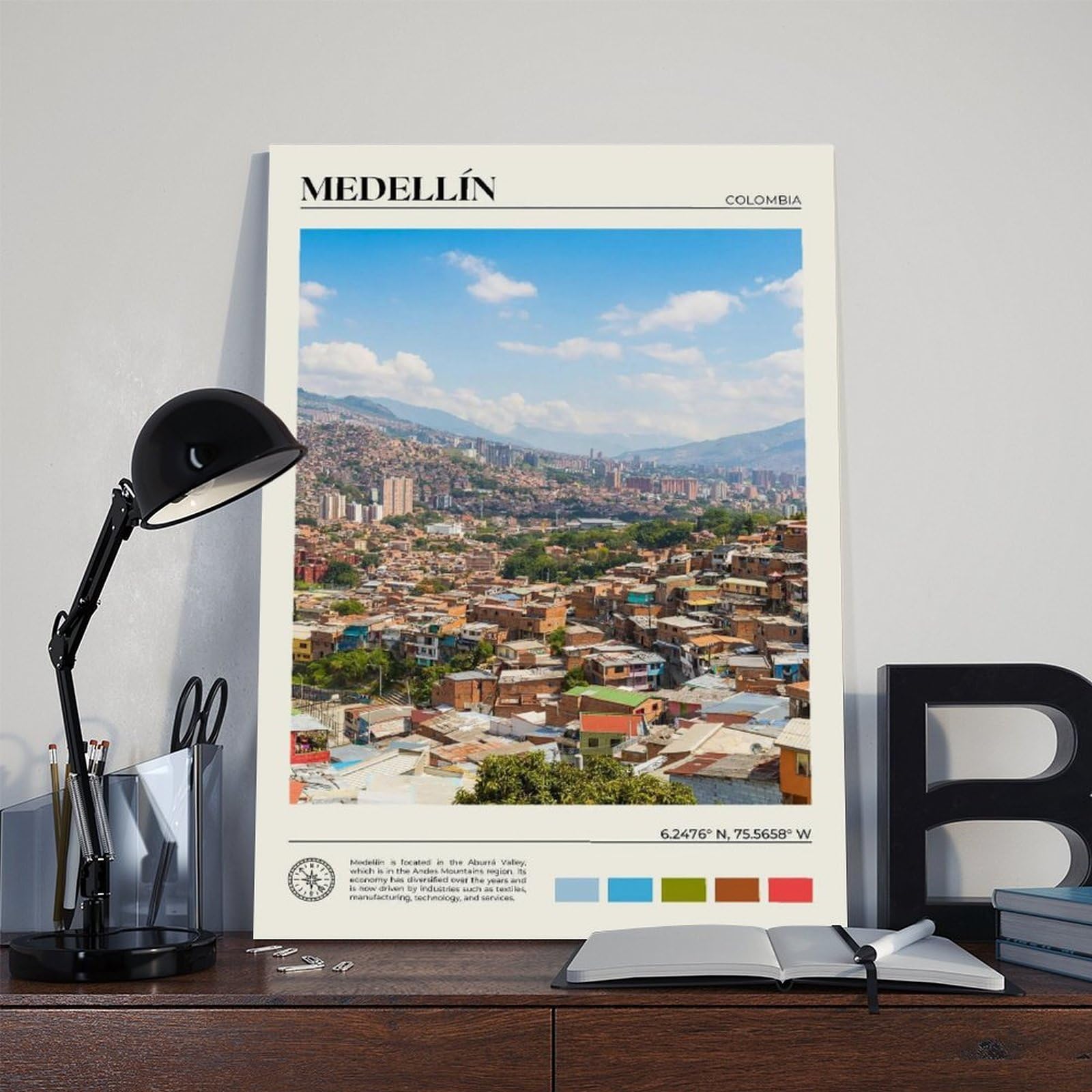Medellín Kunstdruck auf Leinwand, echtes Foto, Kunstdruck, für Wohnzimmer und Schlafzimmer, 61 x 91,4 cm (L x B)