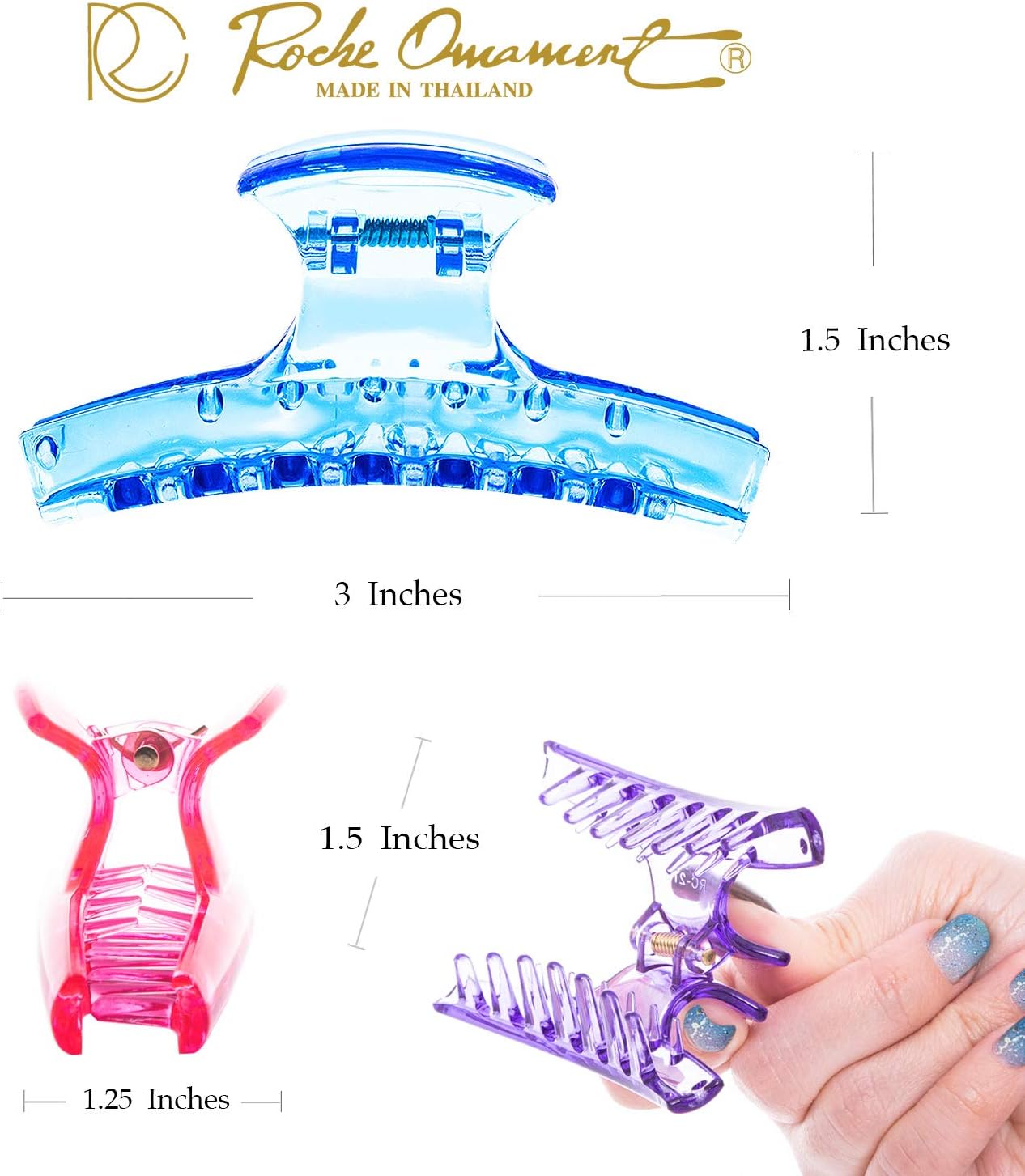 RC ROCHE ORNAMENT 6 Pcs Womens Butterfly Sectioning Styling Durable Strong Hold Salon Professional Hairdresser Non Slip Hair Accessories Clamp Jaw Claw Clips - Image 5