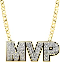 MVP Medal, Champion MVP Chains Medal Necklace,Gold Champ Award Winner Prize Trophy Award Necklace for Adults Player Team Football Soccer Baseball Basketball Softball Fantasy Football