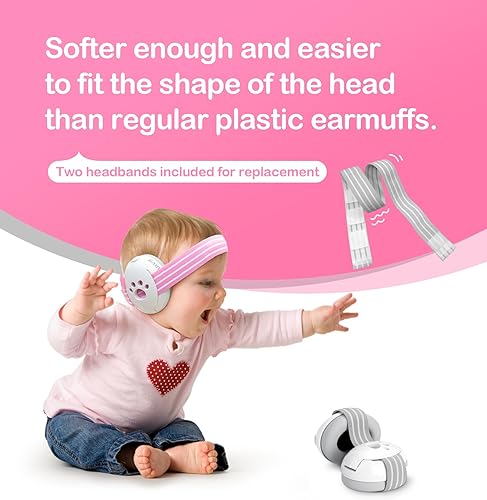 Miniatura 3 de Hocazor HZ001 - Protección auditiva para bebés, certificado CE y CPC para bebés de hasta 36 meses, con diadema de repuesto, orejeras para bebés,