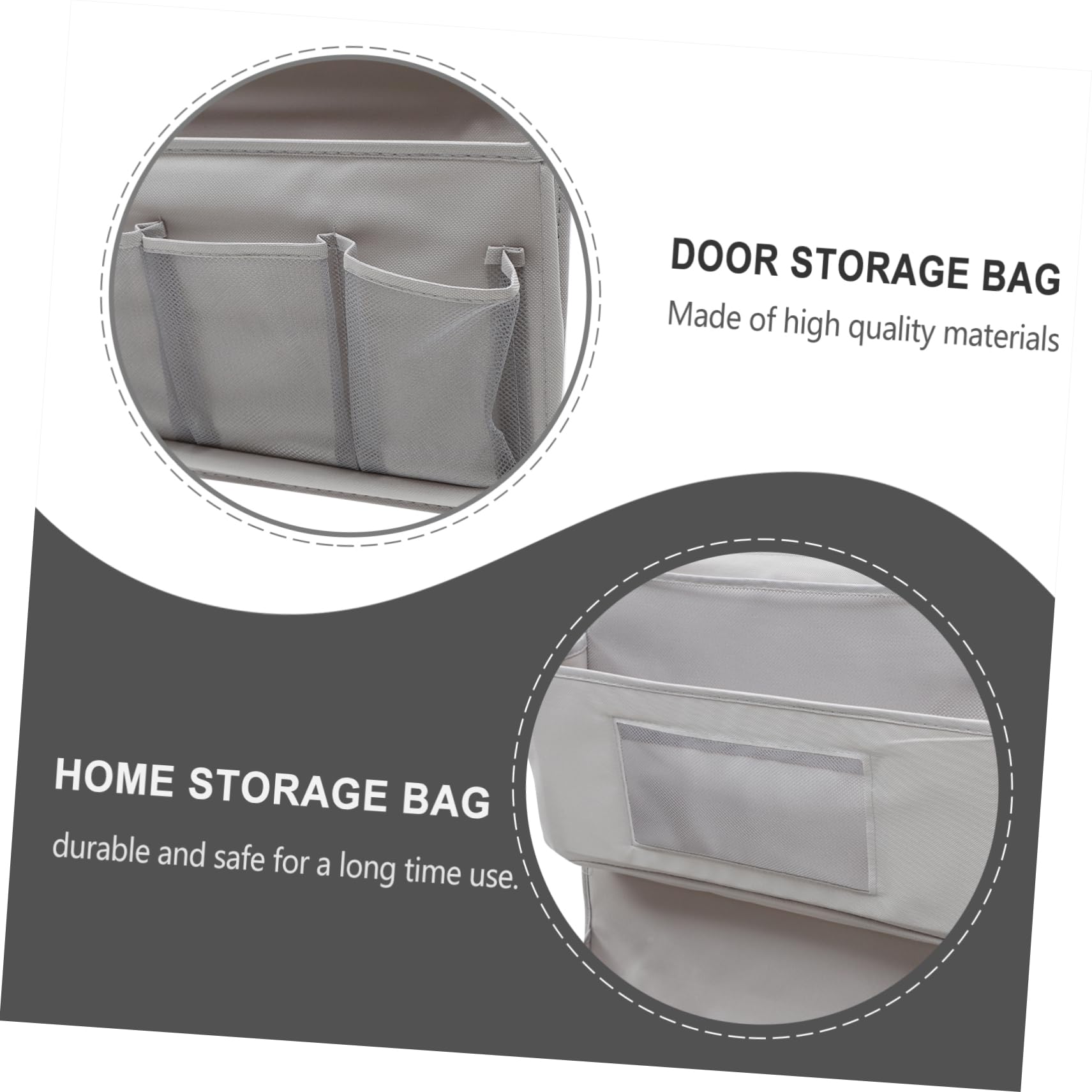 Mikikit Bolsa de Almacenamiento Colgante de 3 Capas Gris, Organizador de Pared de Tela, Resistente y Multifuncional, para Armario y Puerta, Adecuado para Dormitorio y Baño, Set Único