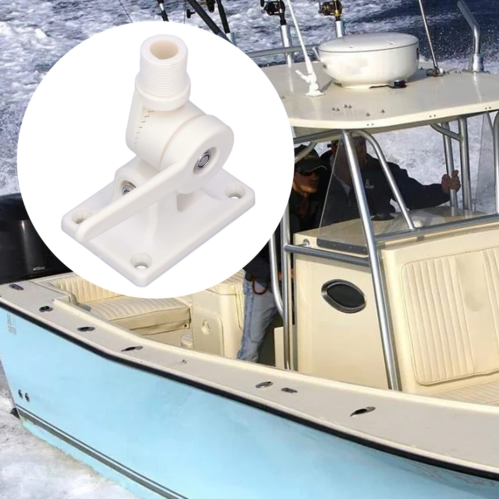 Supporto per Antenna Marina VHF Base di Montaggio Regolabile per Barche Marine