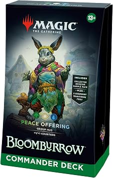 Magic the Gathering Bloombarrow Commander Deck - Peace Presentation 100 Cards + 2 Card Collector Booster Sample Packs + Accessories