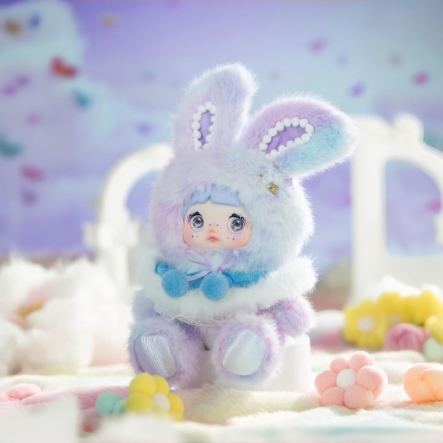 (Official License) Nommi-Weather Forecast Series Plush Blind Box, Plush Doll with Bowknot & Lace Dress, Cute Healing Stuffed Animal for Kids Room Decor & Gift
