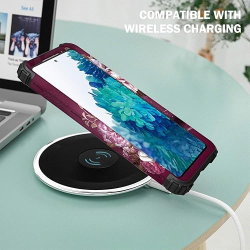 Miniatura 7 de Hocase Funda para Galaxy S20 FE 5G, resistente a prueba de golpes, goma de silicona suave y plástico duro, funda protectora híbrida para Samsung