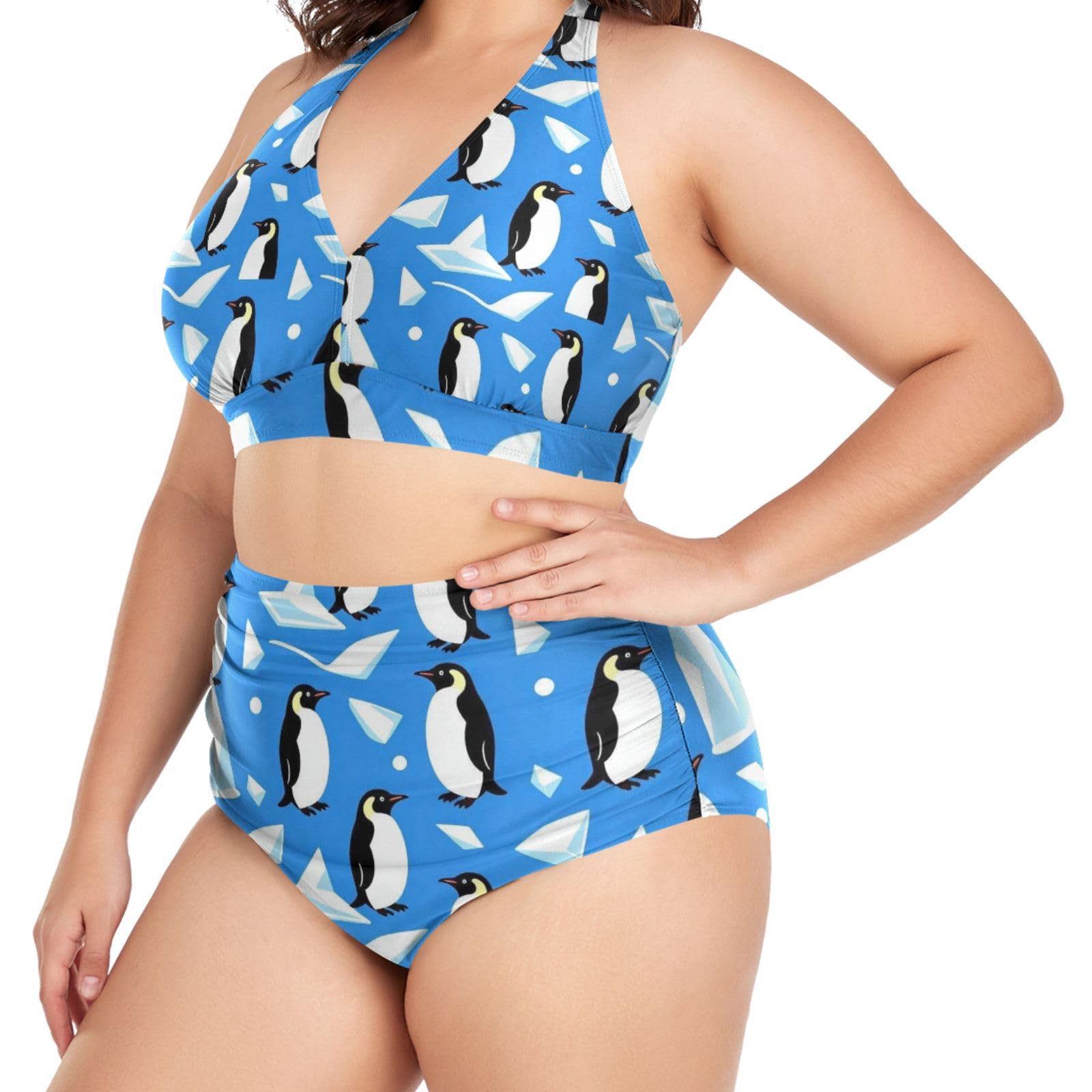 FRODOTGV Curvy damskie dwuczęściowe zestawy kąpielowe L-4XL