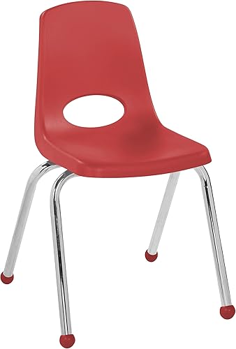 Miniatura 639 de Factory Direct Partners 10355-BL Silla escolar apilable de 10 pulgadas, asiento apilable para estudiantes con patas de acero cromado y rodamientos
