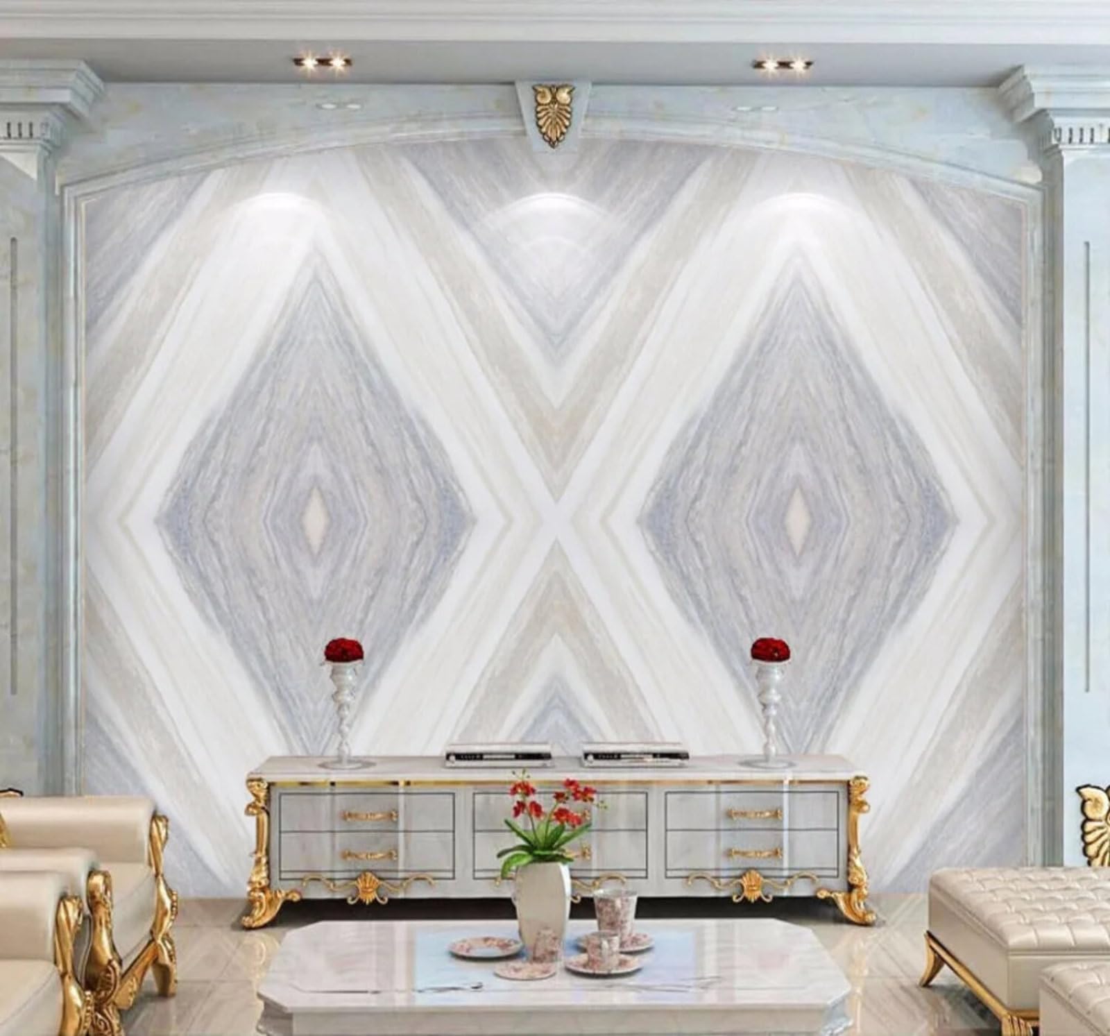 Abstract Minimalist Geometric Marble Effect Patterns 3D Wallpaper Easy Install Feature Office Living Room Sofa Bedroom TV Background Wall Decoration-200cm×140cm