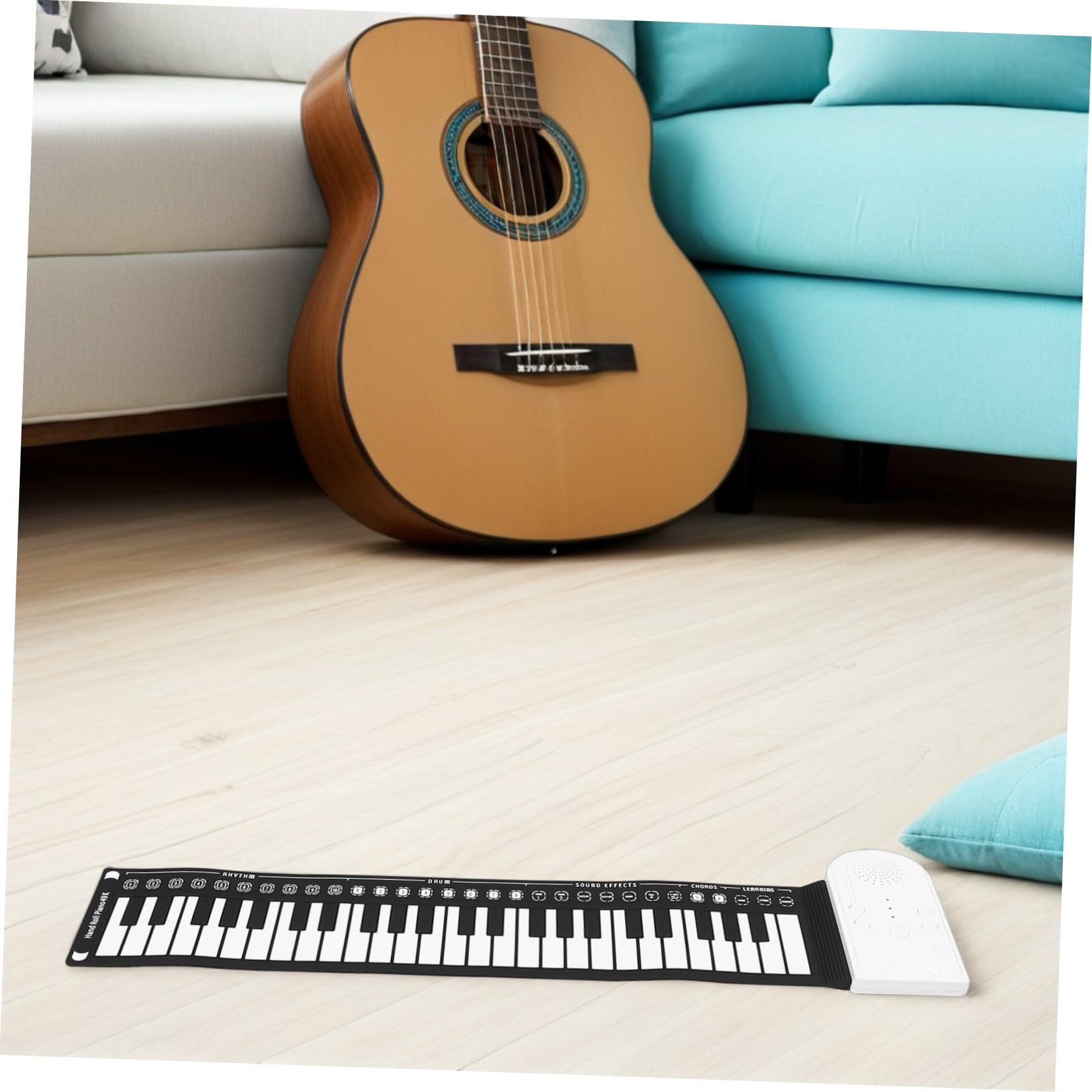 Pianoforte Principianti Arrotolabile in Tasti Silicone per 49 | Portatile e Pieghevole, Uso per Lezioni e Performance Musicali, Sensazione di Esecuzione Realistica