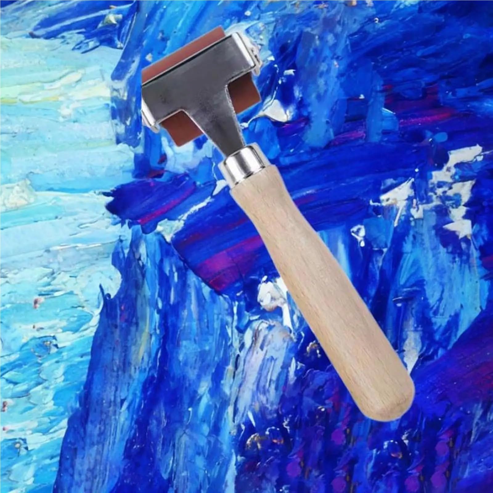 Farbroller Wandfarbe Gummiwalze for Kunsthandwerk mit komfortablem Griff, Tintenauftrag, DIY-Brayer-Walze(8inch)