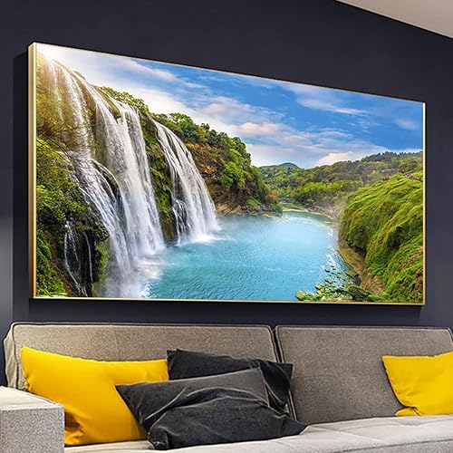 Miniatura 3 de Instarry Kits de pintura de diamantes 5D para adultos, tamaño grande, cascadas y lagos, mosaico, diamantes de imitación bordados, decoración de