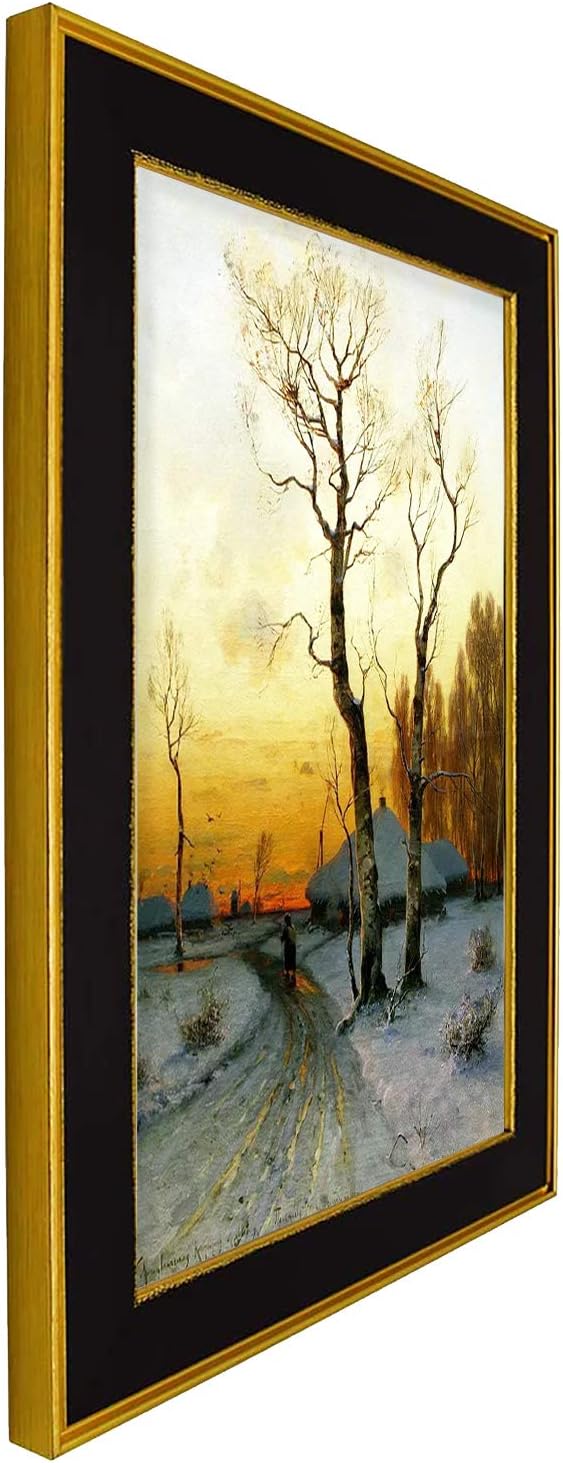 Space Art Deco, 11x17 Picture Frame with Classic Gold Designs - Certificate/Diploma/Poster Holder - Sawtooth Hangers - Wall Mount - Landscape Portrait - Glass (Black/Classic Gold)