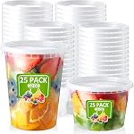 NEEBAKE 50 Set Deli-Containers-with-Lids: [16oz 32oz] Combo Plastic-Food-Storage-Containers-with-Lids, Microwaveable & Freezer Safe To-Go-Containers, Leak-proof Meal-Prep-Containers