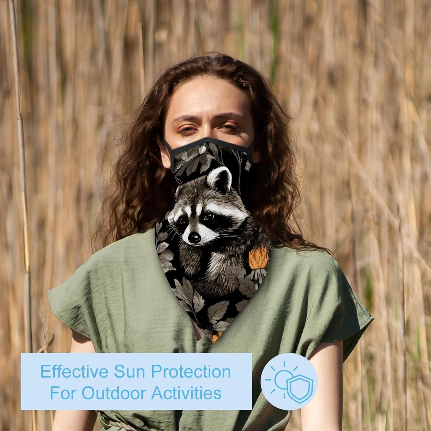 4 Pieces Bear Neck Gaiter Face Cover for Sun Protection UPF 50+ UV Face Mask Reflective for Men Women Fishing Cycling Hiking