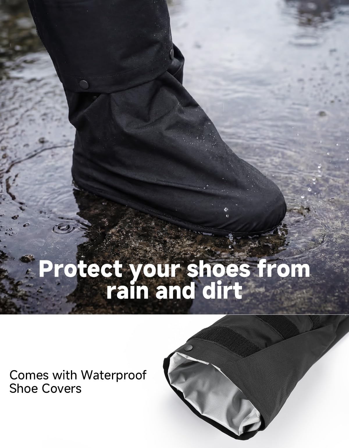 KEMIMOTO Pantalon de pluie imperméable pour homme, léger, coupe-vent, avec sac de transport, pantalon de pluie de vélo, pantalon d'extérieur pour la randonnée, le camping, le golf