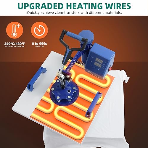 Miniatura 3 de YITAHOME Máquina de prensa de calor para camisetas de 15 x 15, combo de prensa térmica 5 en 1 con prensa de calor de vaso de 30 onzas, rotación de