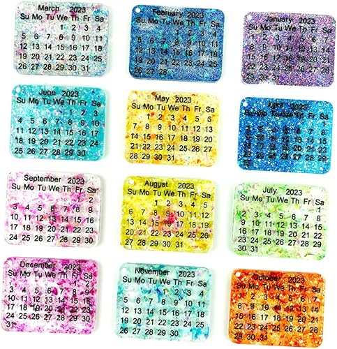 Miniatura 8 de EXCEART Calendario de herramientas abrasivas 2023 de resina para graduación 2023, moldes de adorno de Navidad para resina epoxi, moldes de resina de
