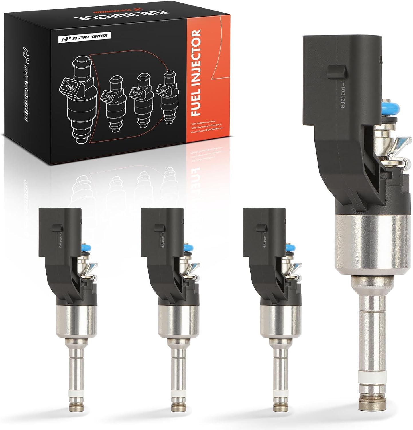 A-Premium Set of 4 Fuel Injectors Compatible with Audi A3, A1 & Volkswagen Jetta Passat Tiguan Beetle CC EOS Polo Scirocco Sharan Touran Golf 5 Golf 6 Golf Plus & Skoda Fabia RS Octavia, 1.4L