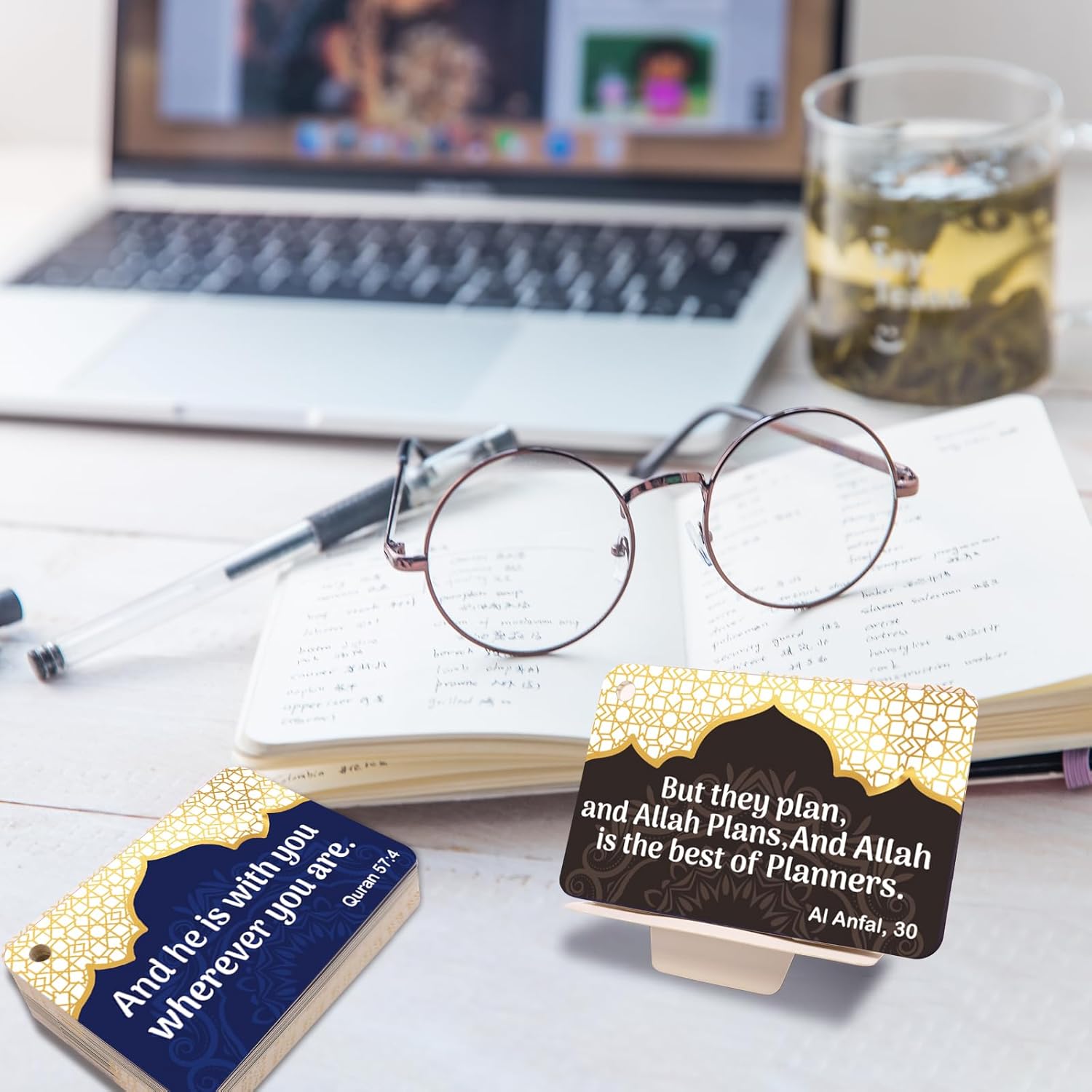 WorldBazaar Ramadan Gifts 30 PCS Islamic Affirmations Cards for Men Women English Quran Verses Daily Reminders Religious Muslim Gift Eid Mubarak Decoration - Image 8