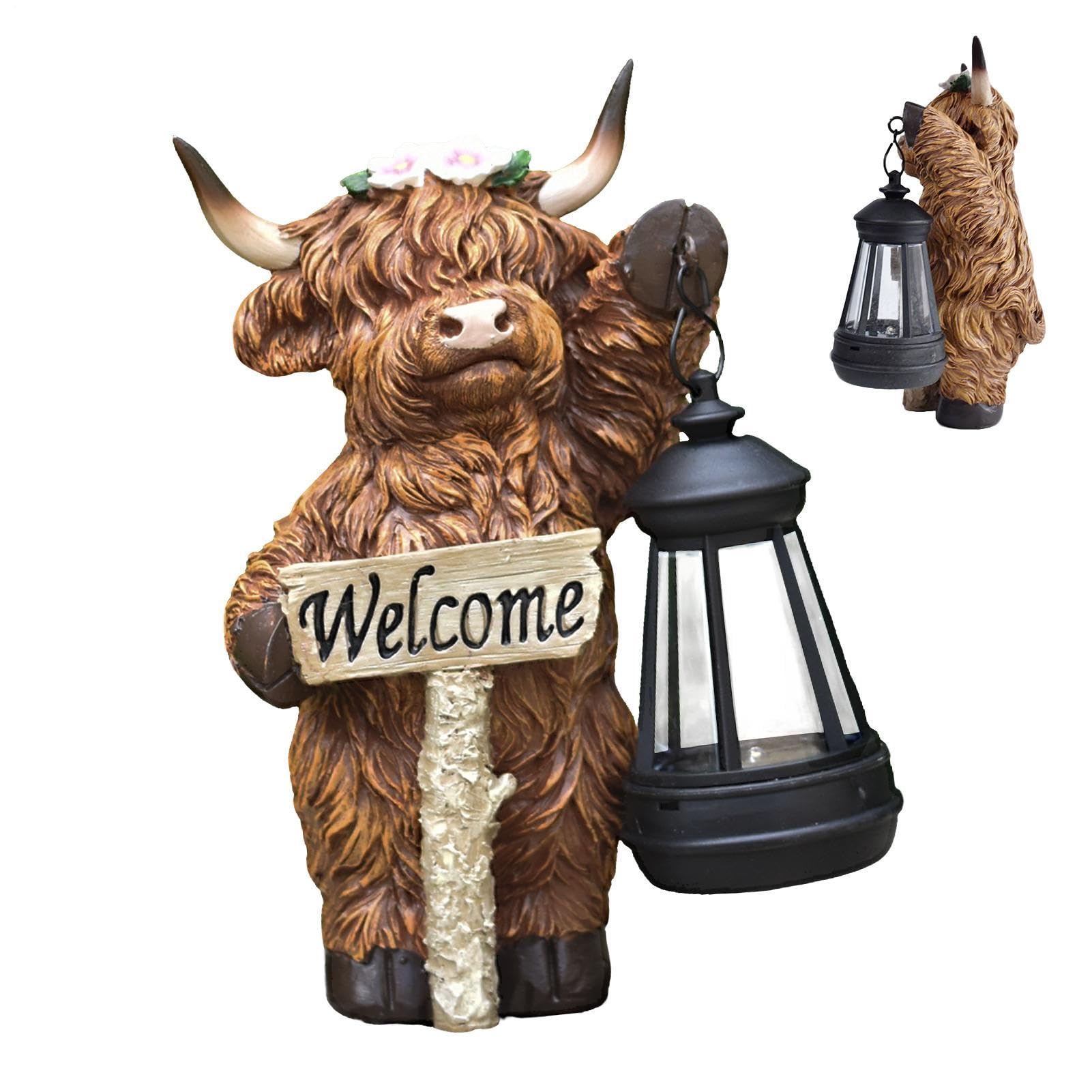 Lampe solaire en forme de vache pour illuminer vos soirées sur le patio et la pelouse