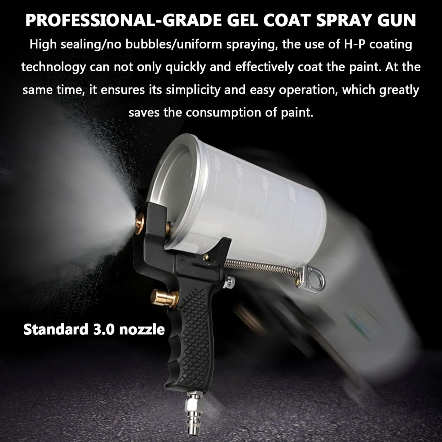 Ręczny pistolet natryskowy do żelkotu, pneumatyczny pistolet do natrysku żelkotu lub żywicy, pojemność kubka 1000 ml, średnica dyszy 3 mm, do żywic