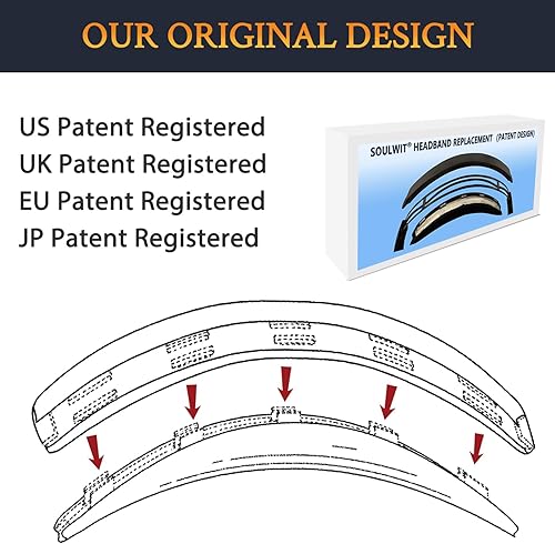 Miniatura 6 de SOULWIT Funda de diadema para auriculares Bose QC35 y QuietComfort 35 II (QC35 ii), pieza de reparación de almohadilla de repuesto (tormenta roja)