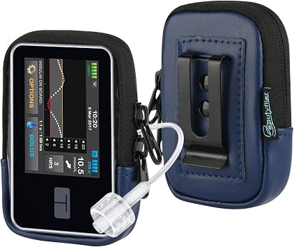 Beautyflier Insulin Pump Case for Tandem TSlim X2, Insulin Pump Holder Compatible with TSlim/TSlim G4, Insulin Pump Storage Bag with Belt Clip, Not Easy Fall & Break Pump Accessories Dark Blue