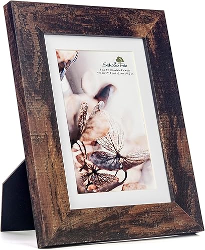 Vista 148 de Scholartree - Marco de fotos rústico de madera para mesa o montaje en pared. Beige,Negro,Marrón,Gris,2-Blanco,Azul,Marrón claro,Marrón