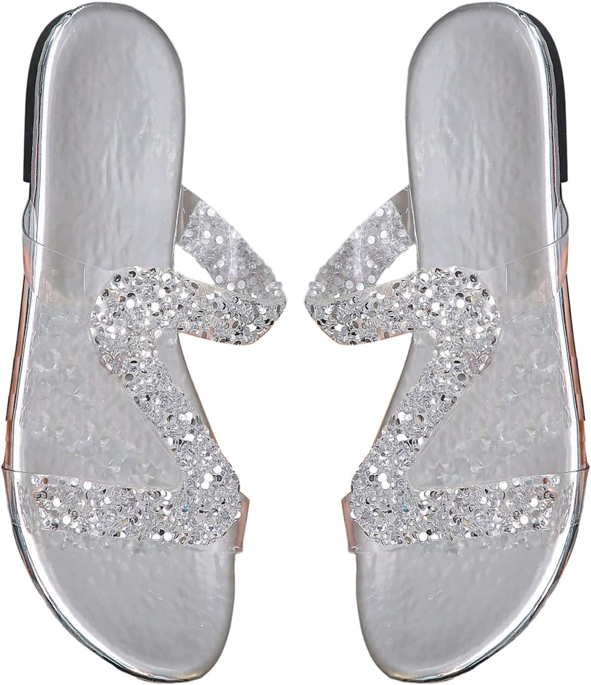 GORGLITTER Women’s Rhinestone Clear Flats Dressy Sparkly Vacation Slide Shoes Trendy 2026 Sparkle Transparent Sandals GORGLITTER Women’s Rhinestone Clear Flats Dressy Sparkly Vacation Slide Shoes Trendy 2026 Sparkle Transparent Sandals