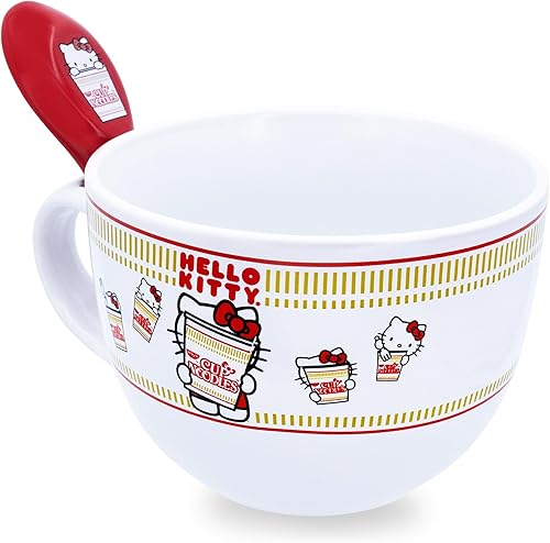 Miniatura 2 de Silver Buffalo Hello Kitty Original More Than Soup - Taza de cerámica con cuchara, 24 onzas
