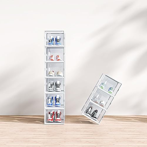 Miniatura 3 de Cajas de almacenamiento apilables de plástico para zapatos, estante para zapatos y sustituto de soporte, contenedores para tenis, contenedores