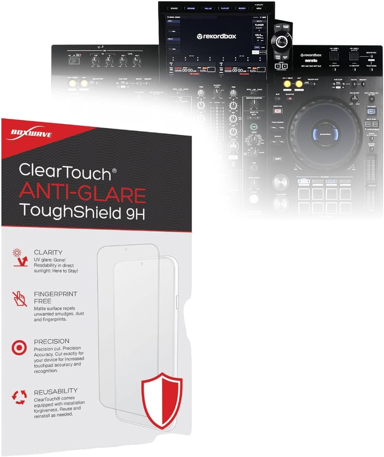 BoxWave Screen Protector Compatible with Pioneer XDJ-RX3 - ClearTouch Anti-Glare ToughShield 9H (2-Pack), Anti-Glare 9H Tough Flexible Film Screen Protector