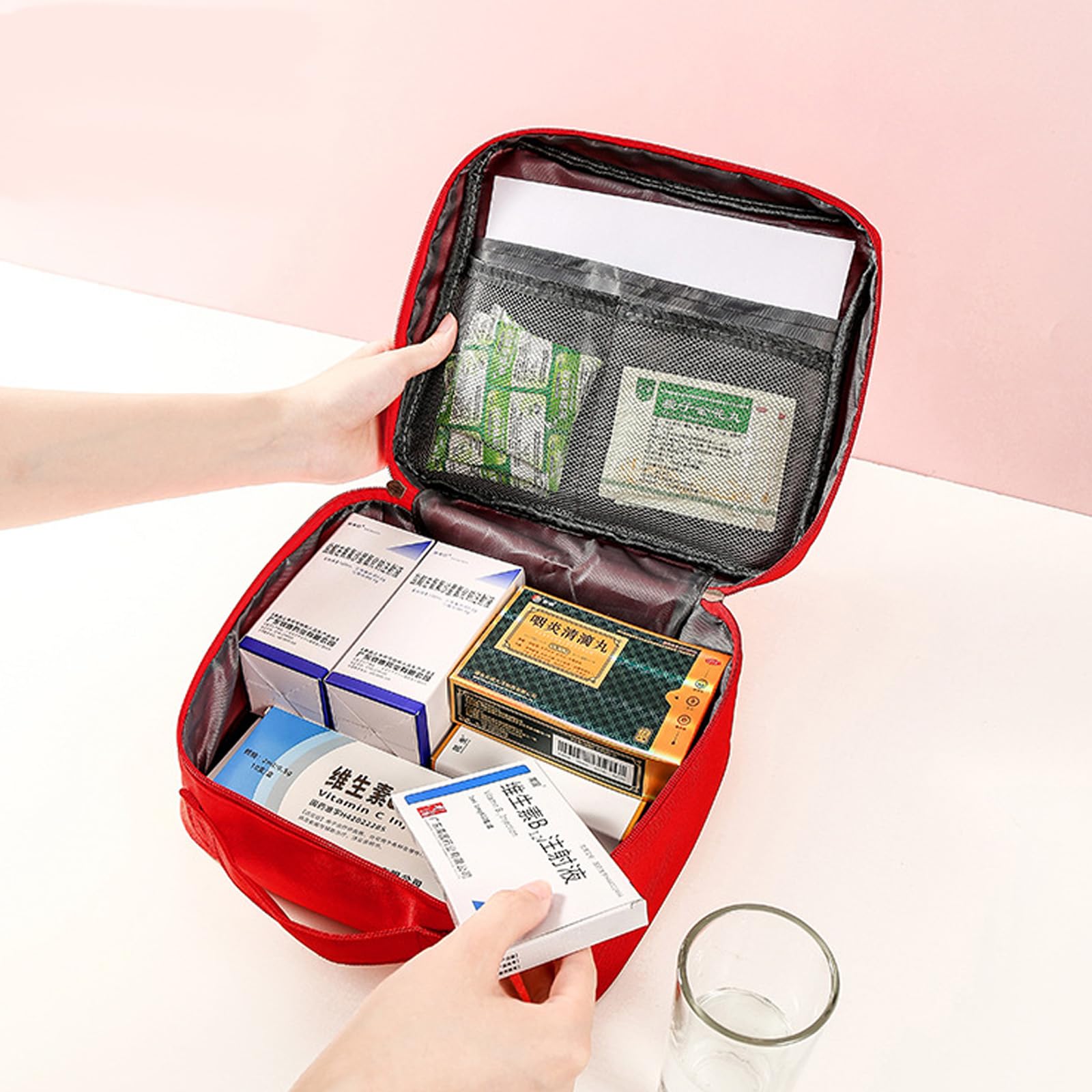 Medikament Tasche Medizinische Notfalltasche,Große Kapazität Medikamententasche Für wasserdichte Medizin Aufbewahrungstasche Medikamententasche Tragbar Für Home Office