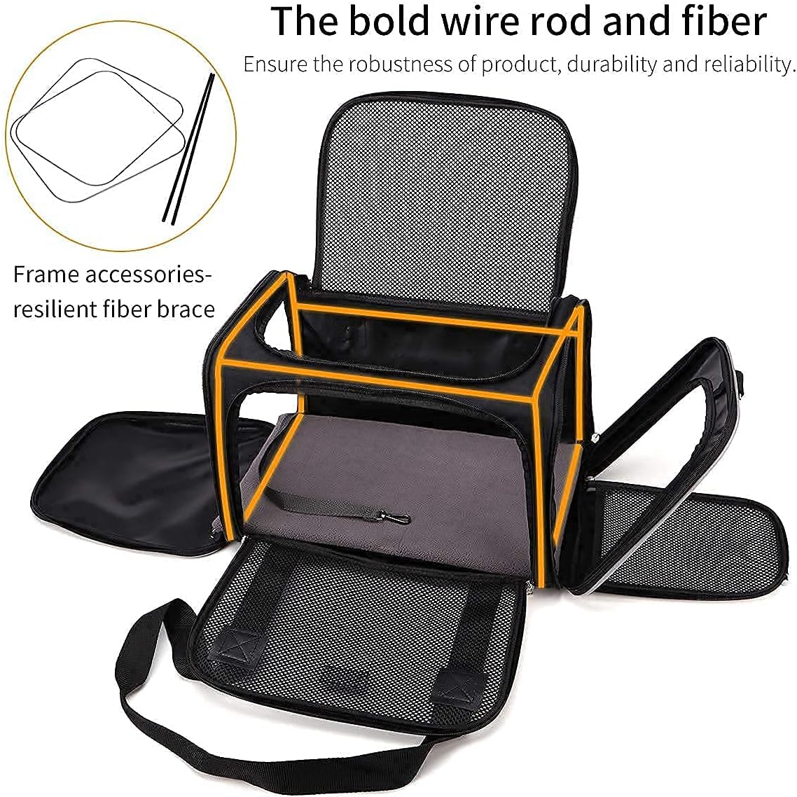 SERCOVE Carriers Airline Approved Pet Carrier Soft Sided Collapsible Breathable Small Dog Carrier Bag for 12Lbs Kitten Puppy Medium Dogs (Medium, Black) : Pet Supplies