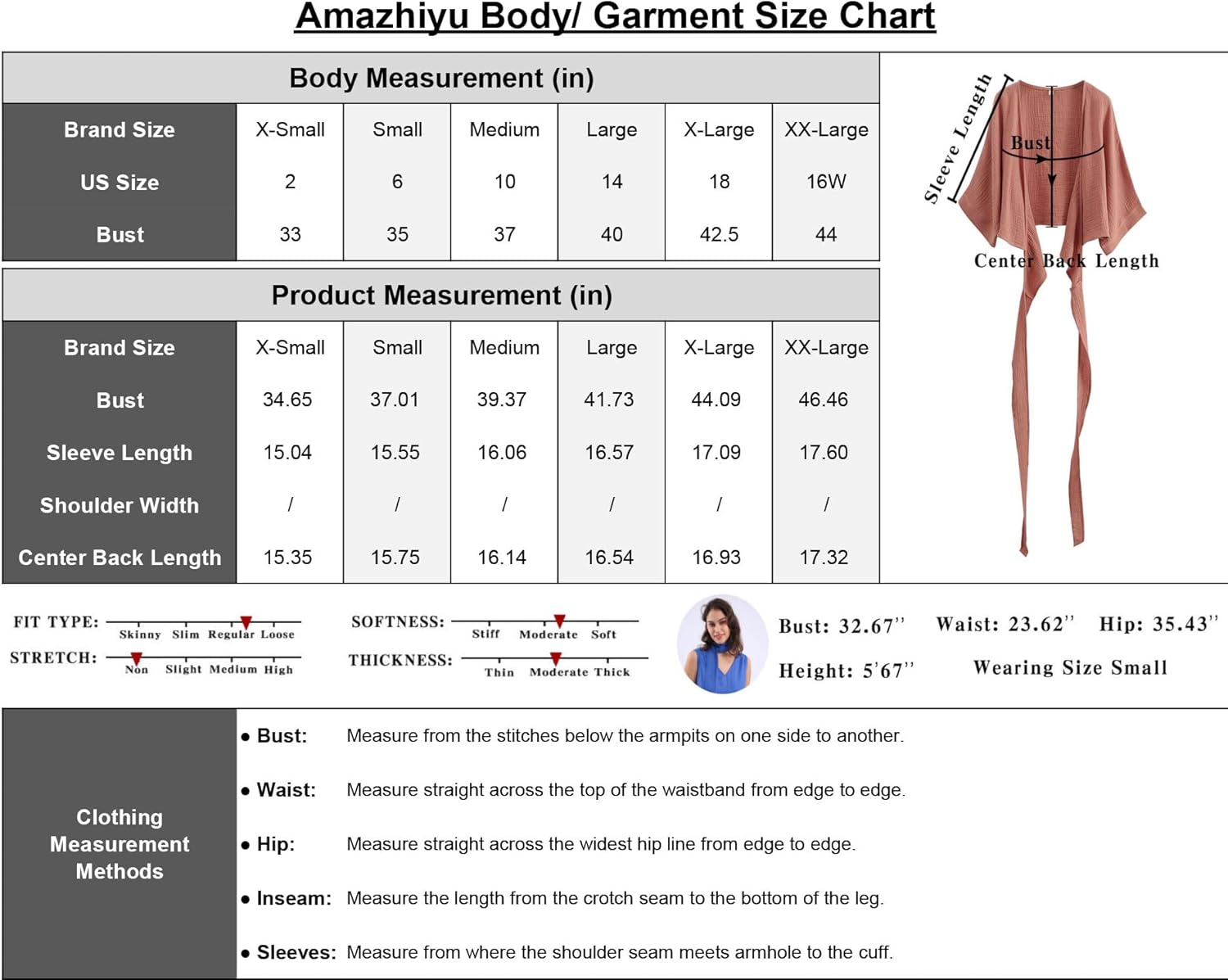 Amazhiyu Womens Summer Short Sleeve Crop Tops Cotton V Neck Self Tie Wrap Blouse - Image 6