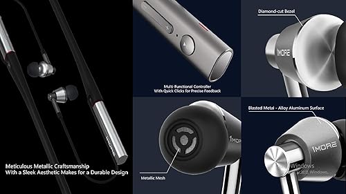 Miniatura 4 de 1MORE Auriculares inalámbricos de triple conductor Bluetooth con banda para el cuello con calidad de sonido inalámbrica LDAC de alta resolución,