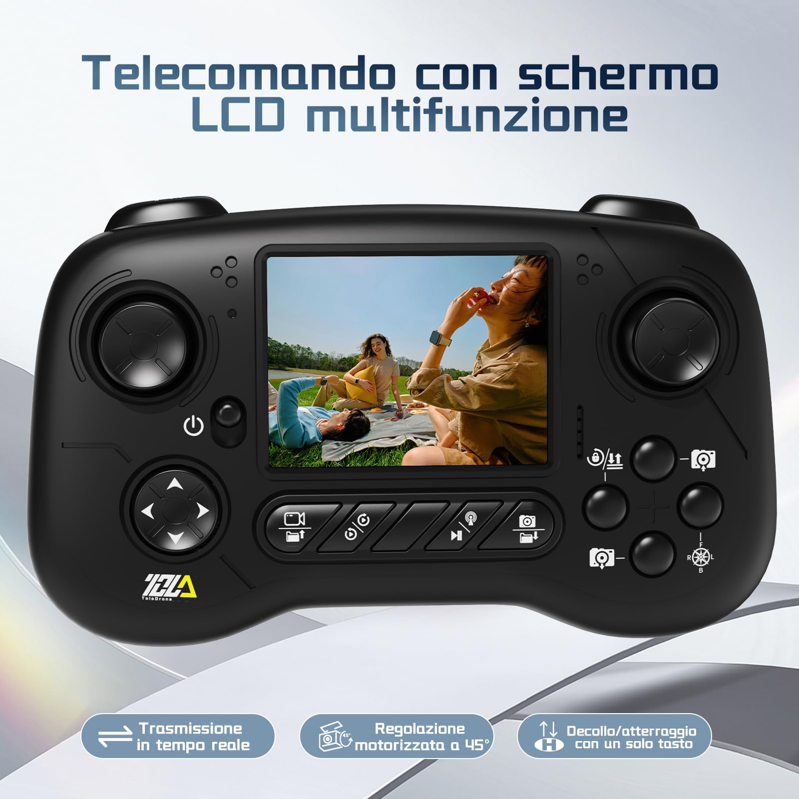 Toladrone Drone con Telecamera, Drone con Motore Brushless Drone RC con Telecamera Regolabile Motorizzata, Telecomando con Schermo LCD, Drone FPV Pieghevole RC Quadcopter per Adulti TD31LCD Drone